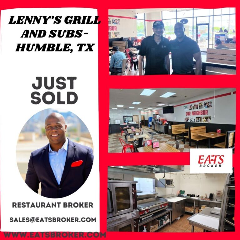 Lenny's Grill and Subs in Humble, Texas sold by EATS Broker