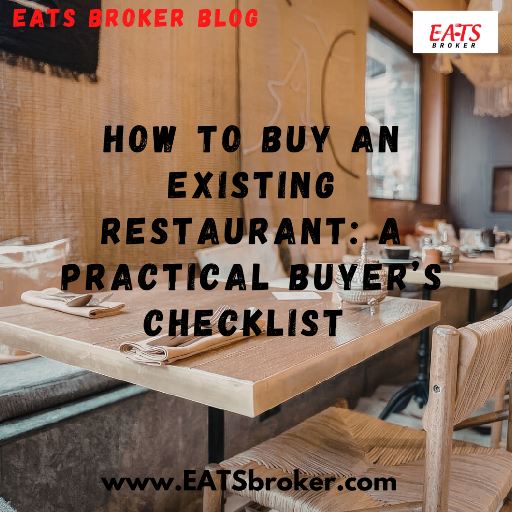 How to buy an existing restaurant checklist
